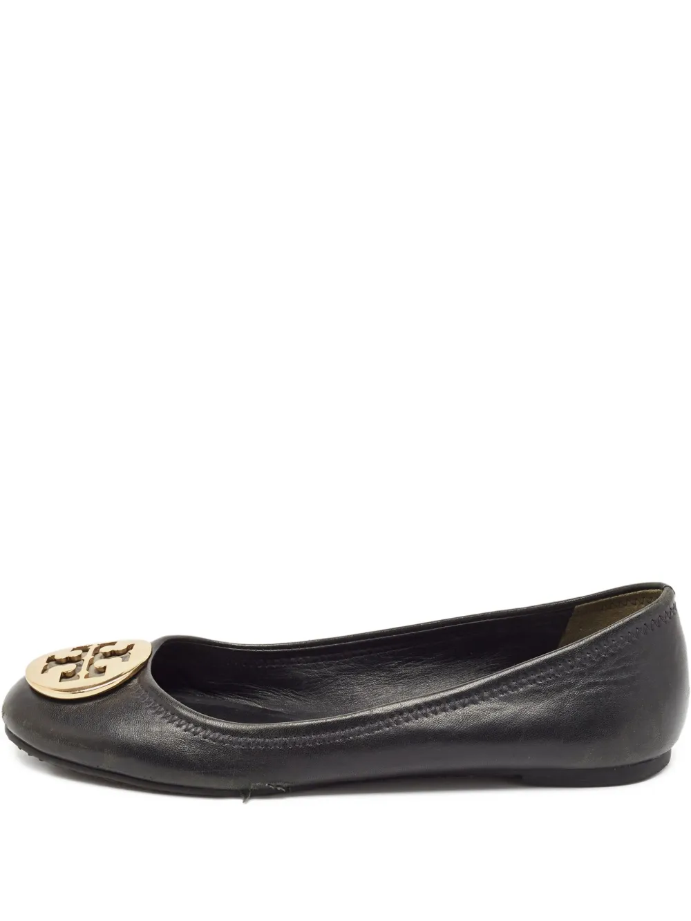Tory Burch pre-owned Minnie logo-plaque ballet flats | Black | Image 1