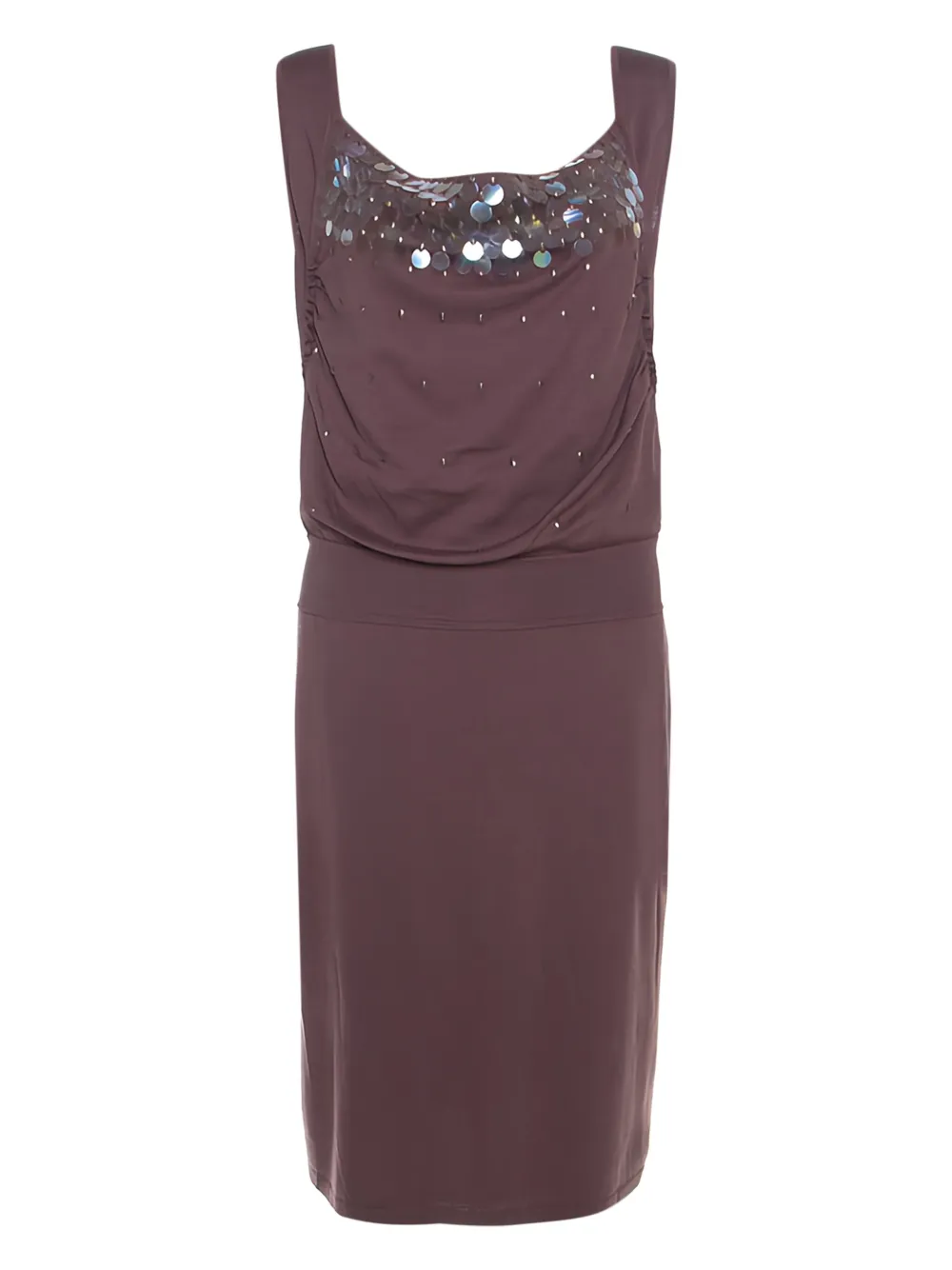 Escada Pre-Owned 2015s sleeveless sequin-embellished dress - Marrone