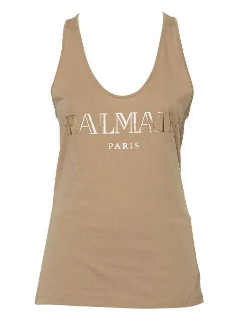 Balmain Pre-Owned 2024 로고 프린트 탱크 탑
