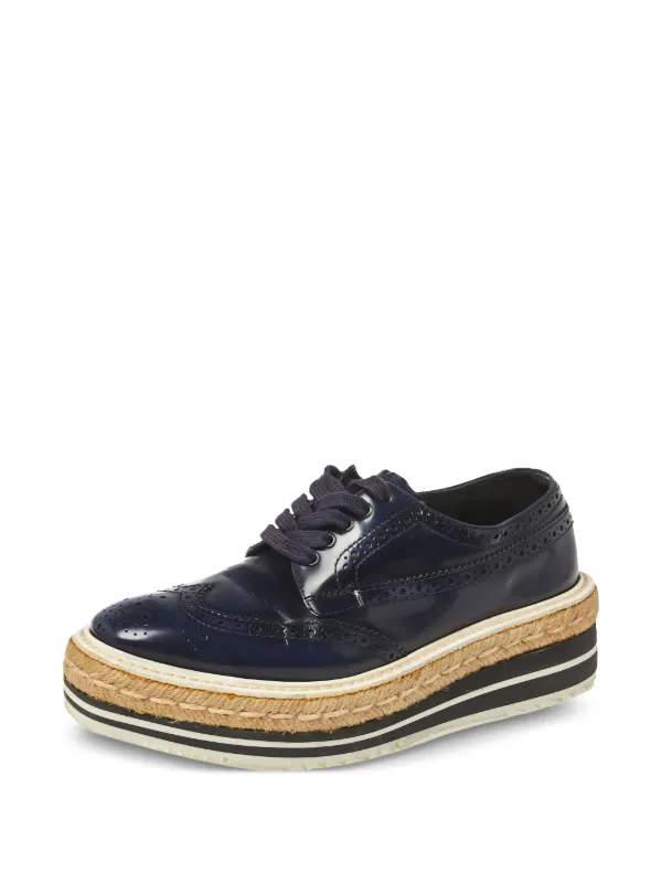 Prada Navy Leather Brogue Platform Derbys Prada Shoes Men Navy Blue Platform Size 39 | eBay main image 2