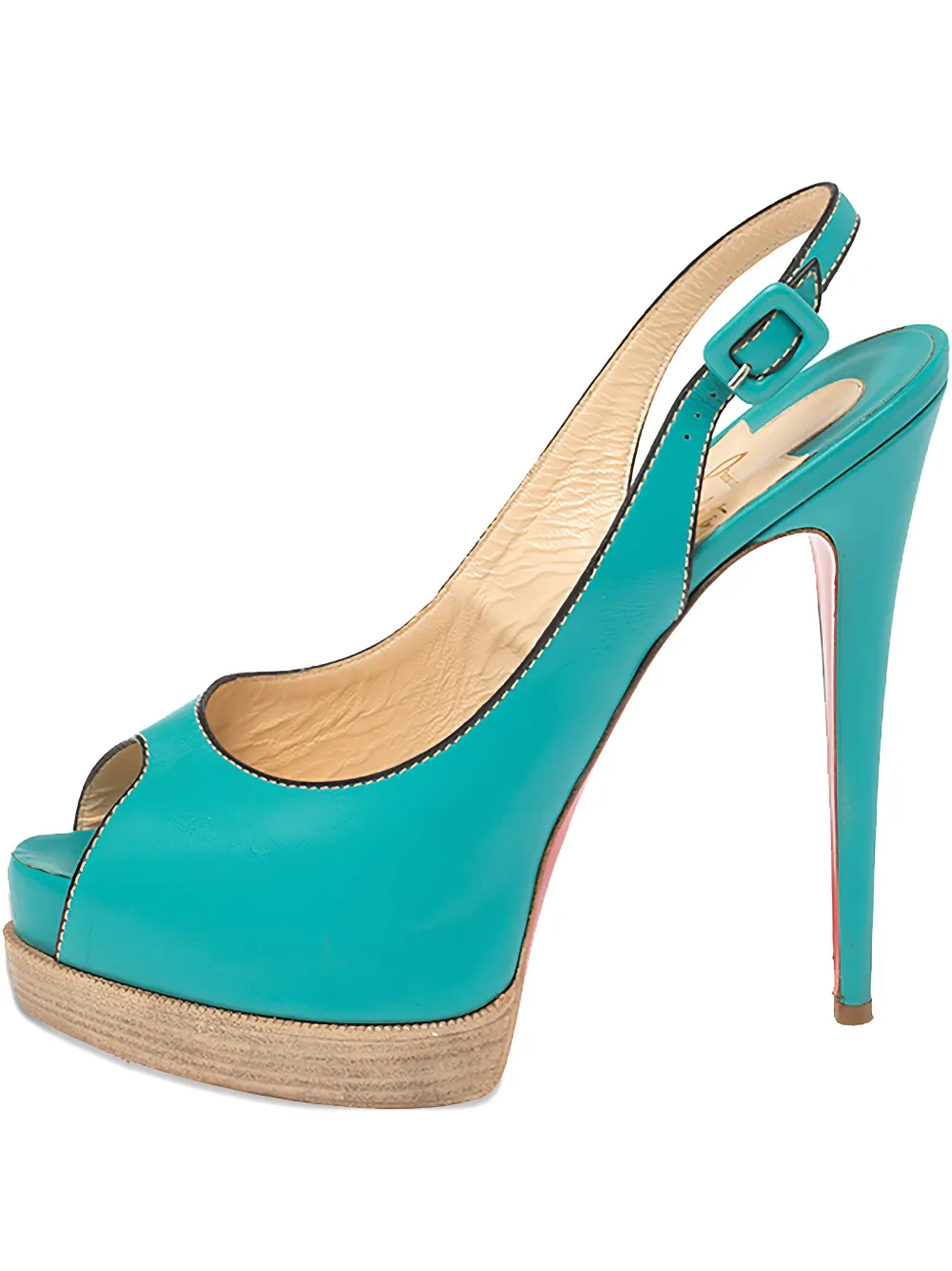 Christian Louboutin Pre-Owned peep-toe slingback sandals - グリーン Christian Louboutin Pre-Owned peep-toe slingback sandals - グリーン