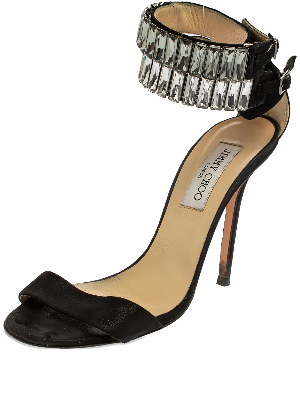 115mm leather heeled sandals
