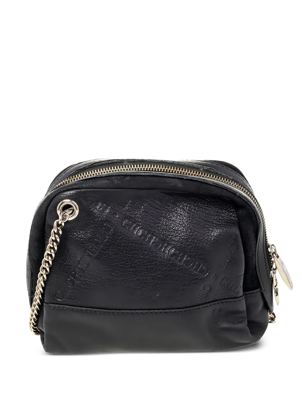 Carolina Herrera Vintage pre-owned logo-embossed leather crossbody bag | Black | Image 1