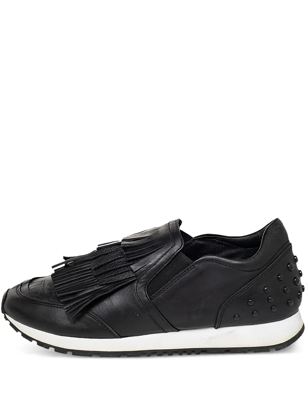 Tod's Vintage pre-owned fringe-embellished slip-on sneakers | Black | Image 1