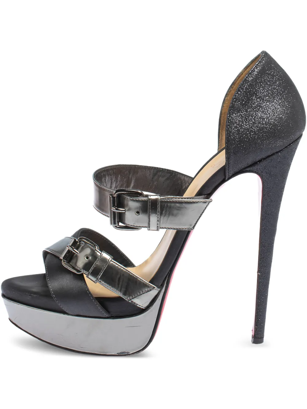 Christian Louboutin Pre-Owned レザーサンダル 150mm - ブラック Christian Louboutin Pre-Owned レザーサンダル 150mm - ブラック