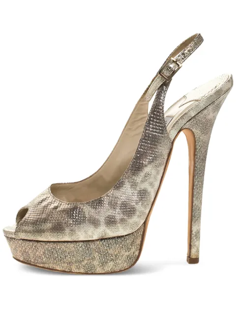 Jimmy Choo Pre-Owned 150mm leopard-print heeled sandals 