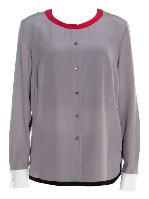 Escada Pre-Owned Nendi contrasting-trim button-up blouse