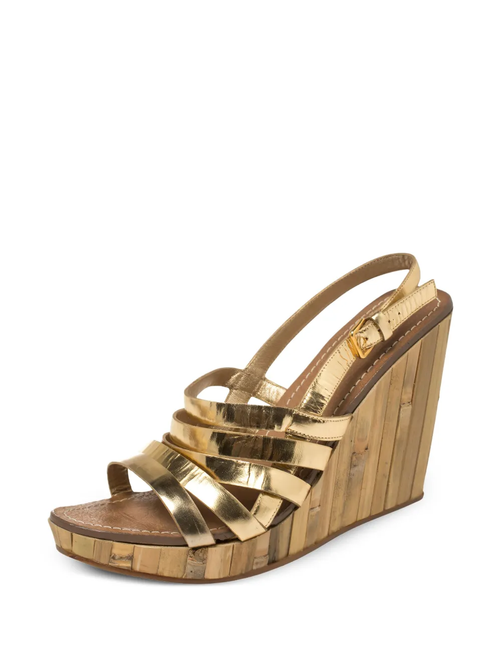 Miu Miu Pre-Owned 115mm bamboo-wedge sandals | Image 2