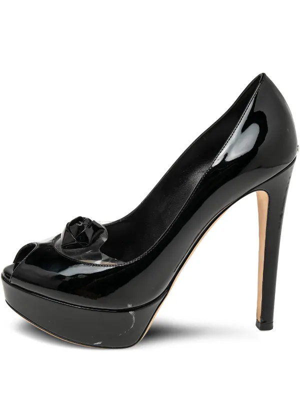 Christian Dior Pre-Owned フローラル パンプス 140mm | ブラック