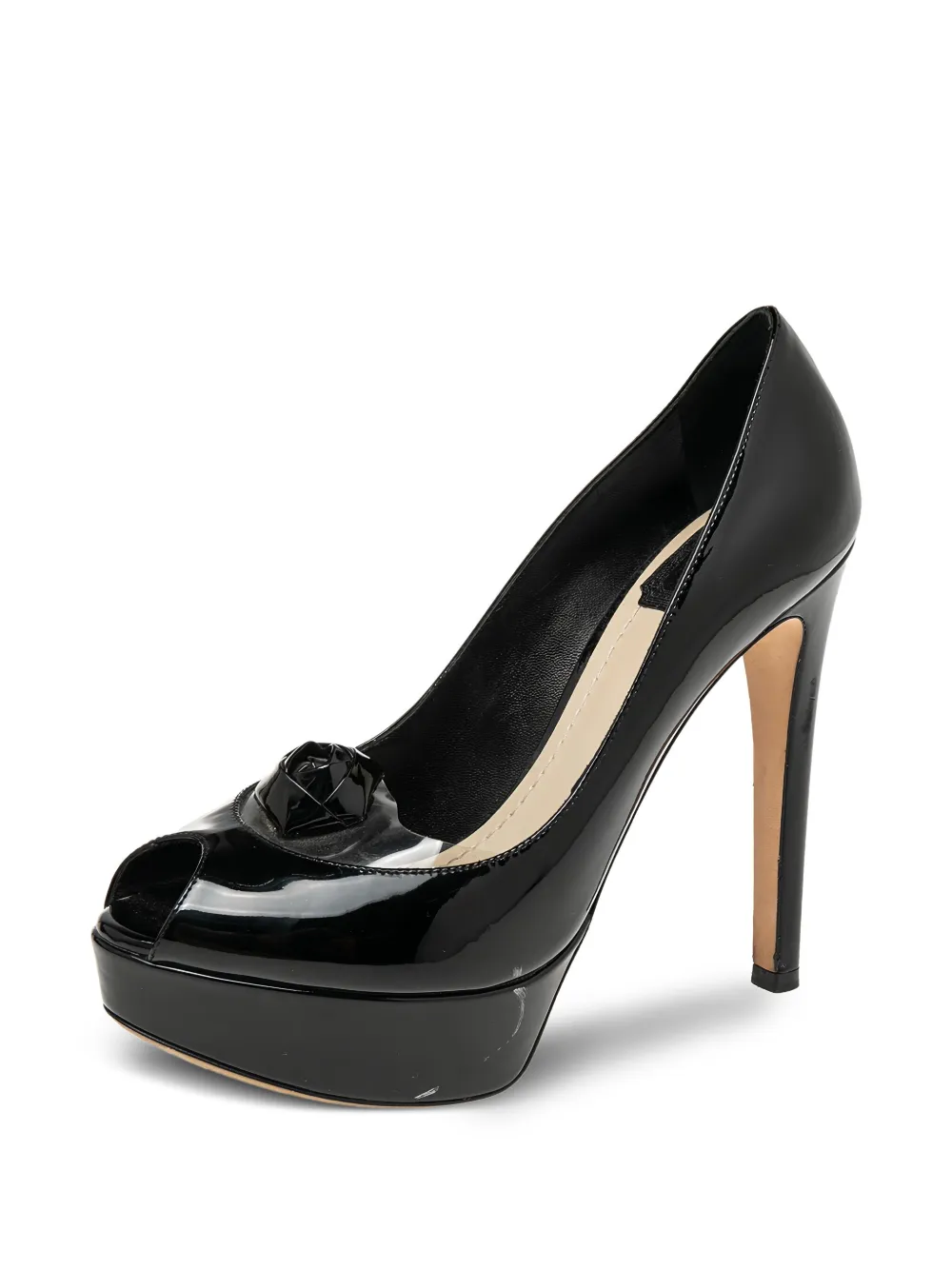 Christian Dior Pre-Owned 140 mm pumps met bloemapplicatie - Zwart