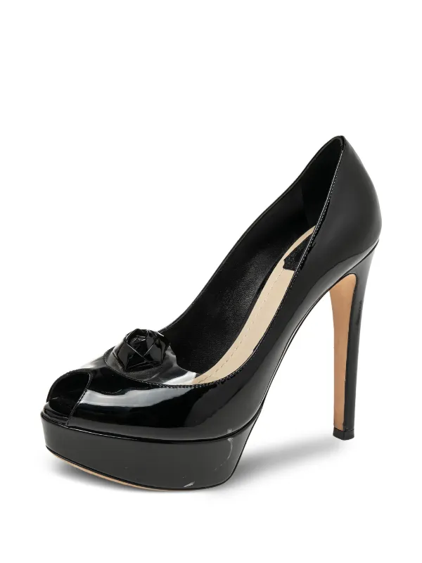 Christian Dior Pre-Owned フローラル パンプス 140mm | ブラック