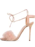 Charlotte Olympia pre-owned 110mm Salsa feather-embellished sandals - Pink