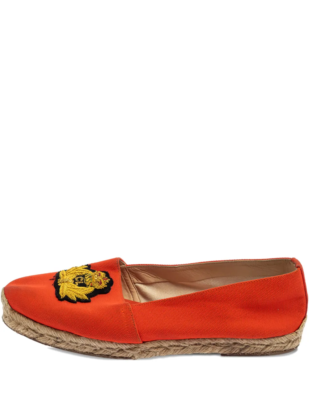 Christian Louboutin Pre-Owned embroidered flat espadrilles - Arancione