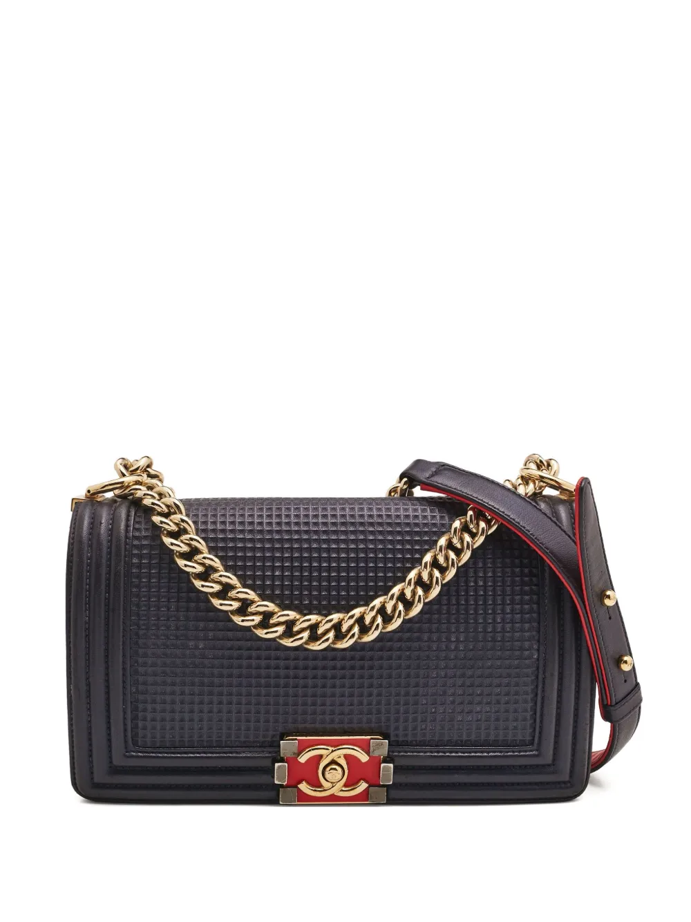 CHANEL Pre-Owned キルティングレザーチェーンバッグ - ブルー CHANEL Pre-Owned キルティングレザーチェーンバッグ - ブルー