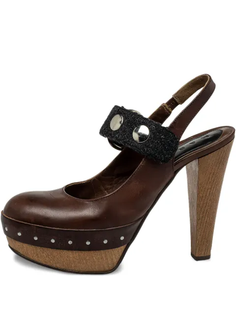 Marni Pre-Owned 125mm platform slingback pumps