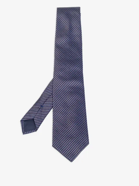 BOSS corbata de seda con rayas estampadas de archivo