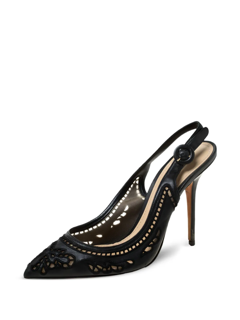 Dolce & Gabbana Pre-Owned 110mm Anglaise embroidered slingback sandals | Image 2