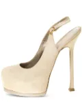 Saint Laurent Pre-Owned 135mm platform slingback pumps - Neutrals