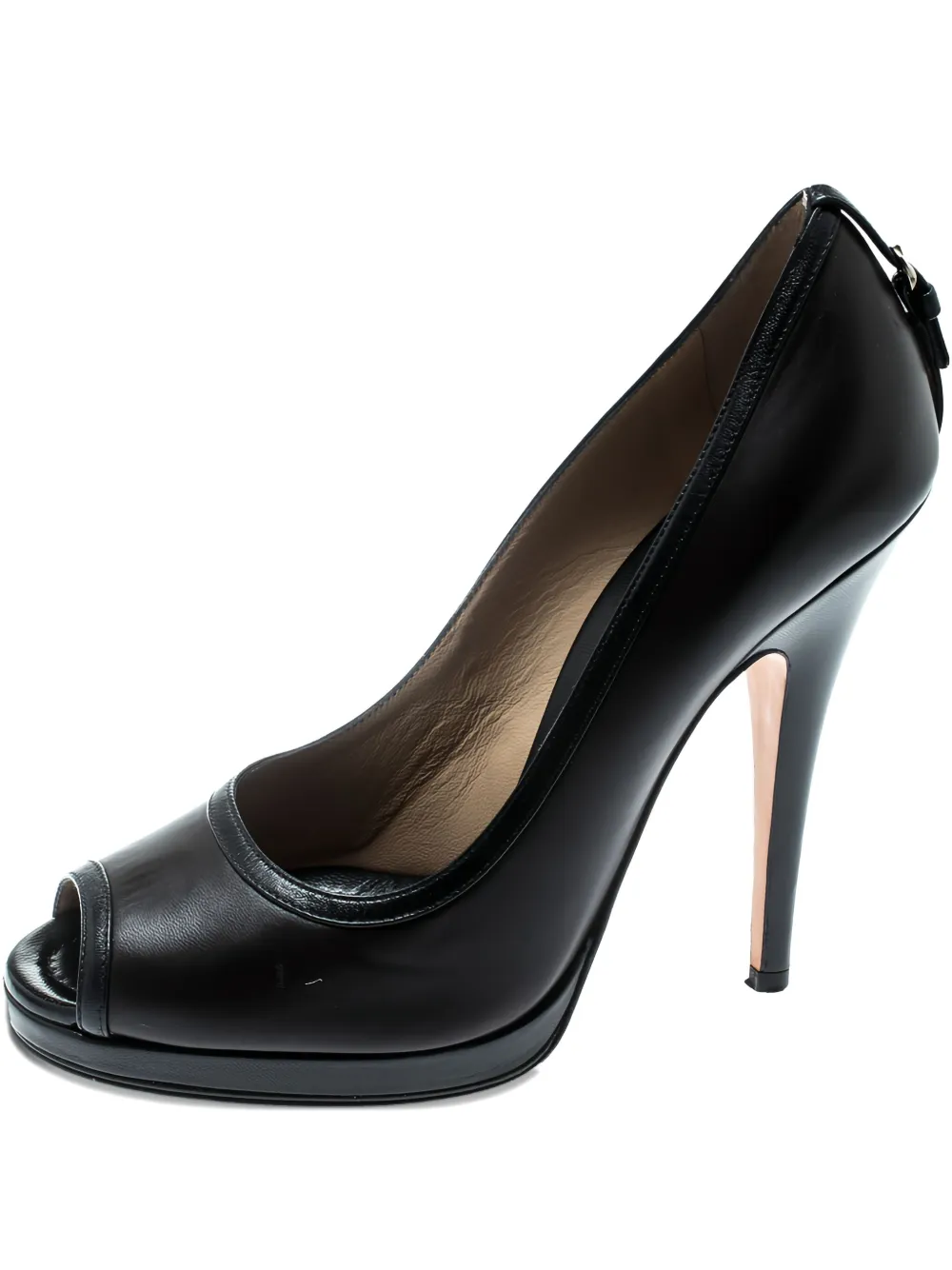 Dolce & Gabbana Pre-Owned 13mm peep-toe leather pumps | Black | Image 1