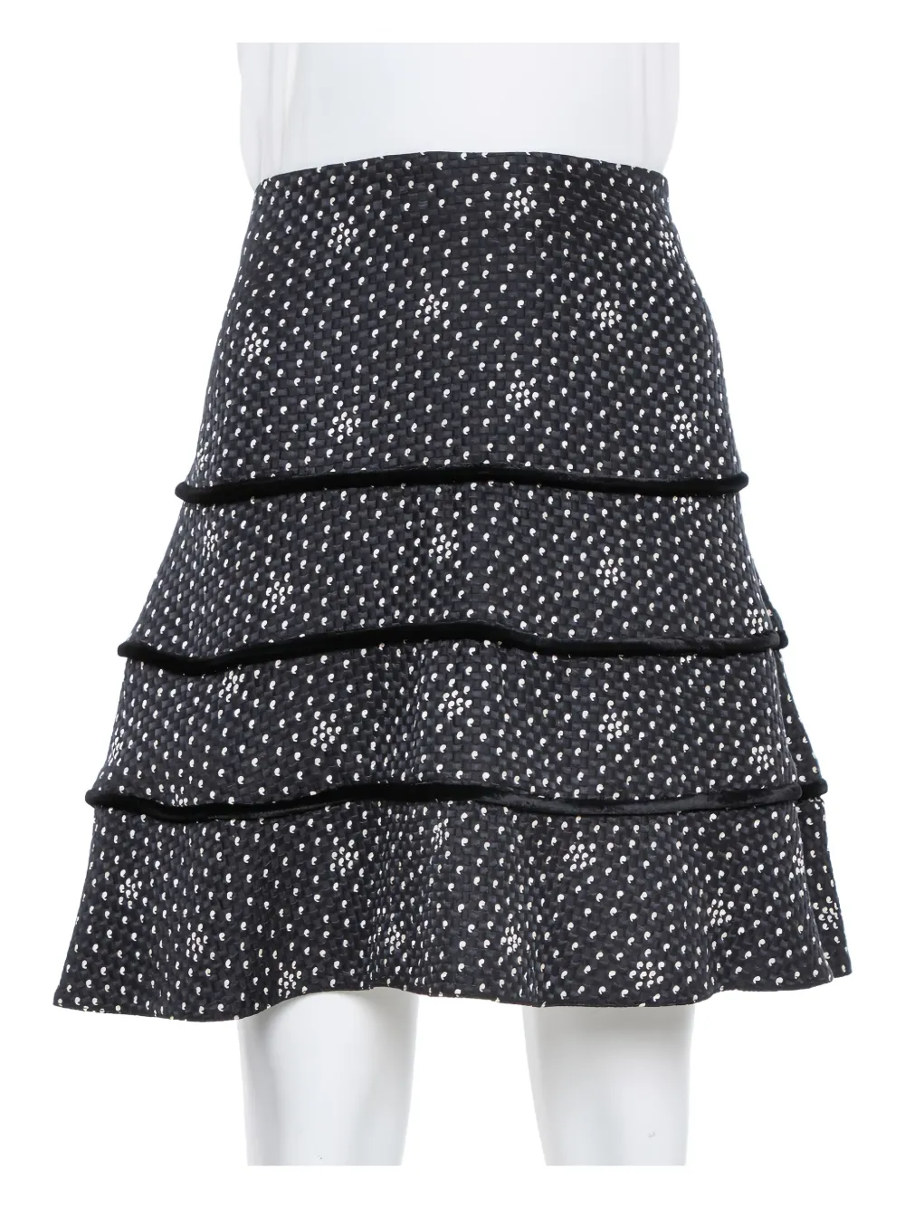 Emporio Armani Pre-Owned Gonna midi con ruches - Nero