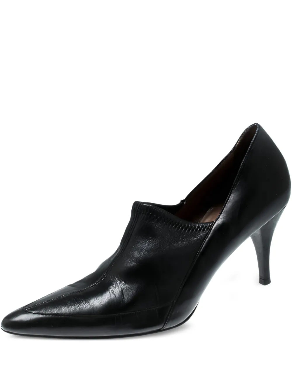 75mm leather pointed-toe pumps