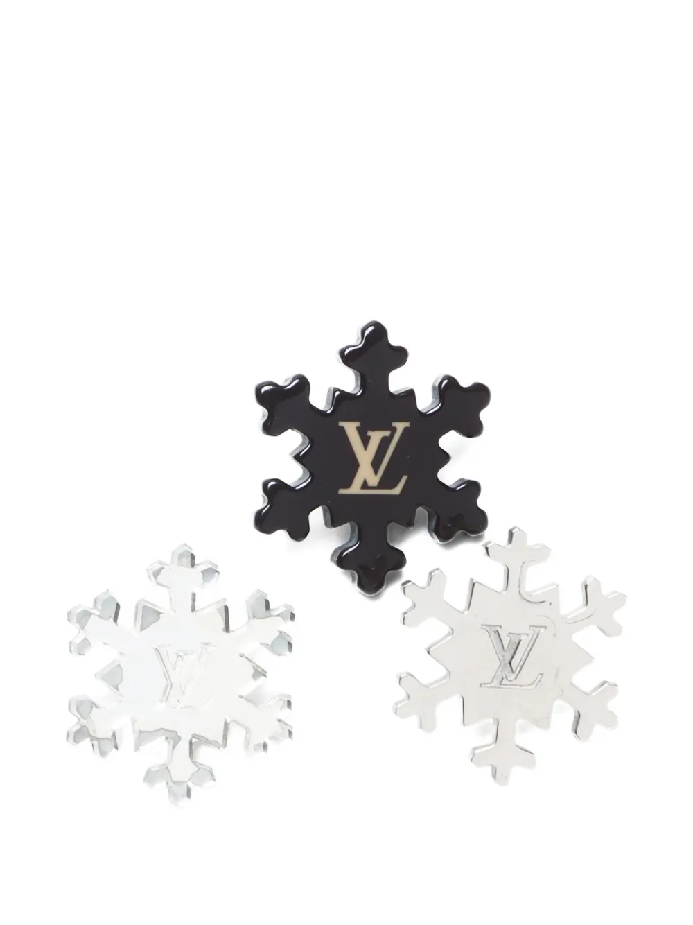 Louis Vuitton Pre-Owned 2000s Snowflake brooch (set of three) | Silver | Image 1