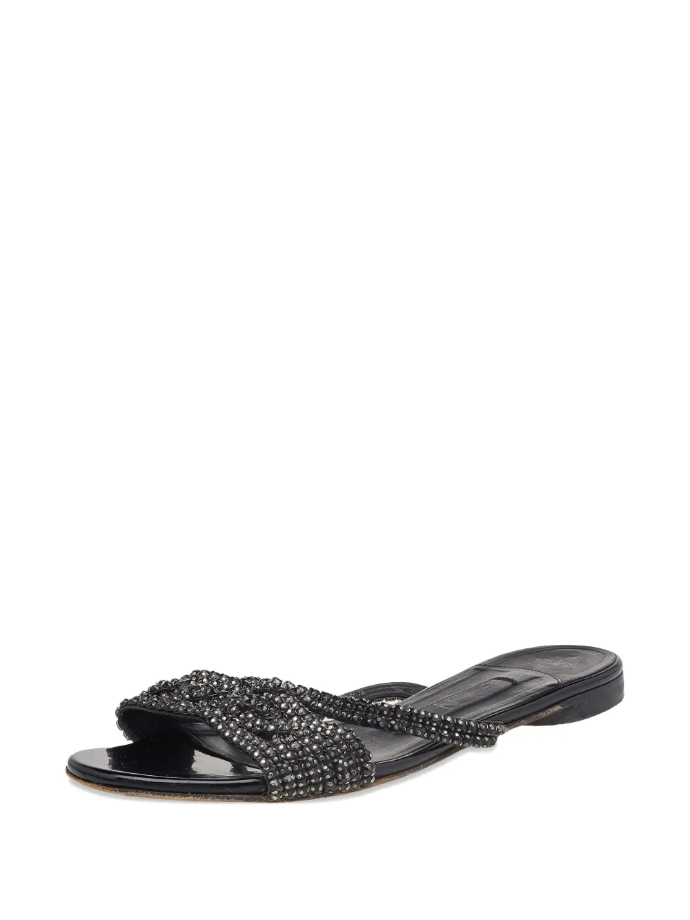 Gina pre-owned crystal-embellished leather sandals | Image 2