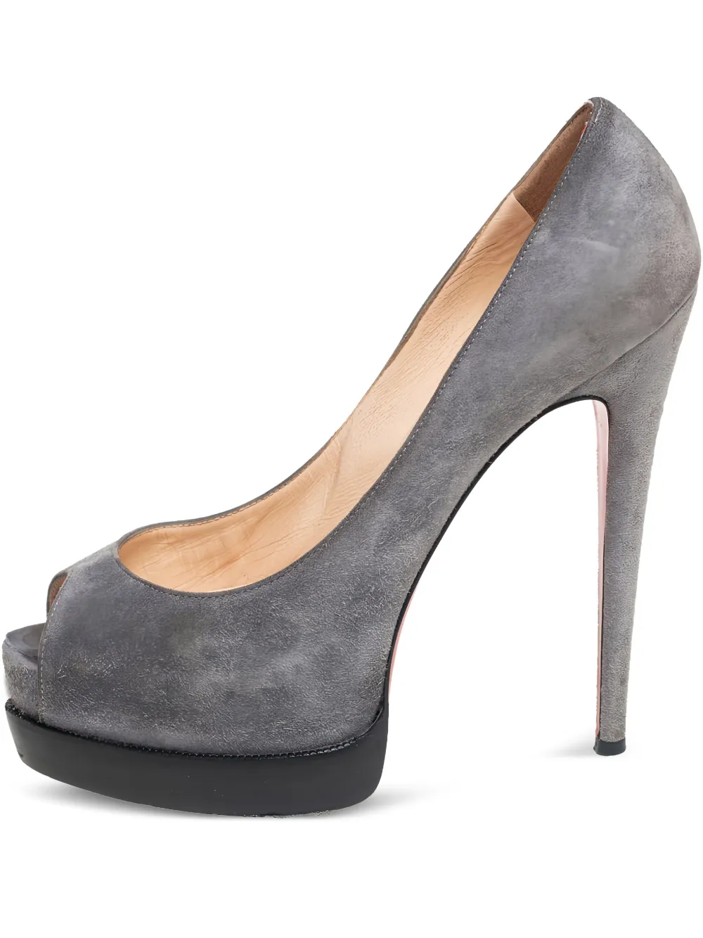 Christian Louboutin Pre-Owned 140mm スエード ローファー - グレー Christian Louboutin Pre-Owned 140mm スエード ローファー - グレー