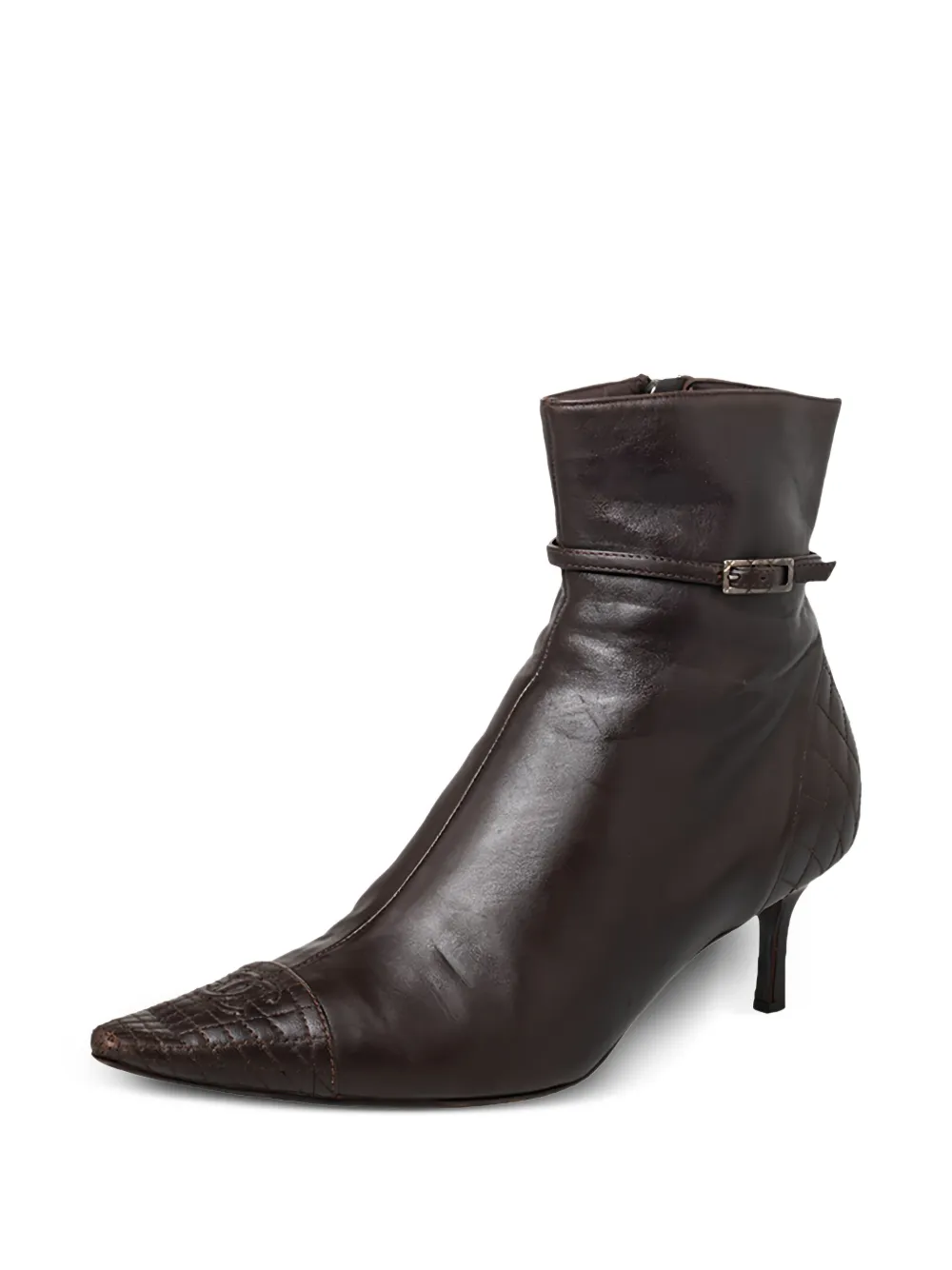 CHANEL Pre-Owned 60mm quilted leather ankle boots | Image 2