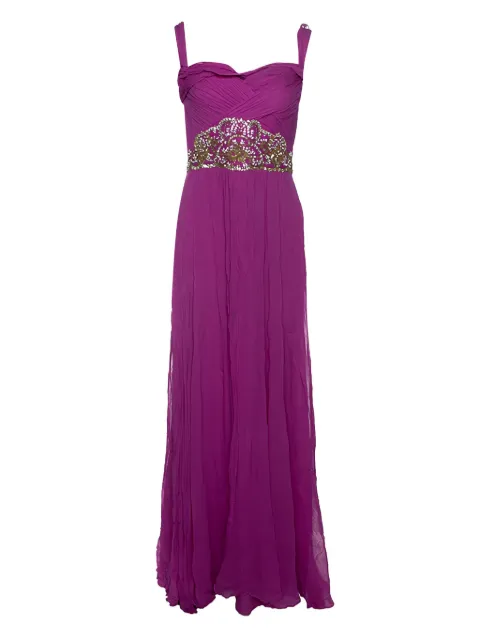 Marchesa Notte Pre-owned beaded-waistband maxi dress