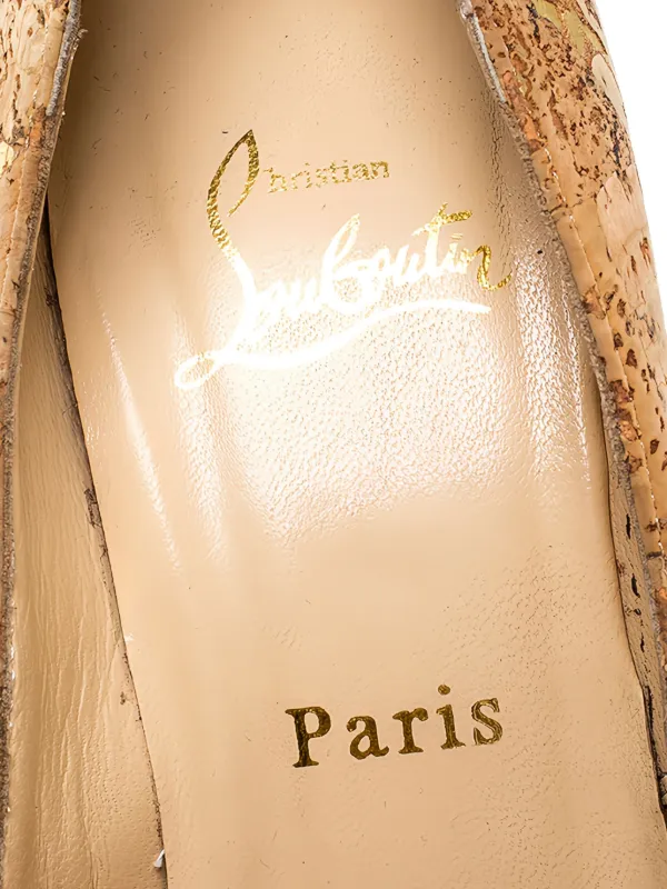 Christian Louboutin Pre-Owned cork-embellished peep-toe Pumps