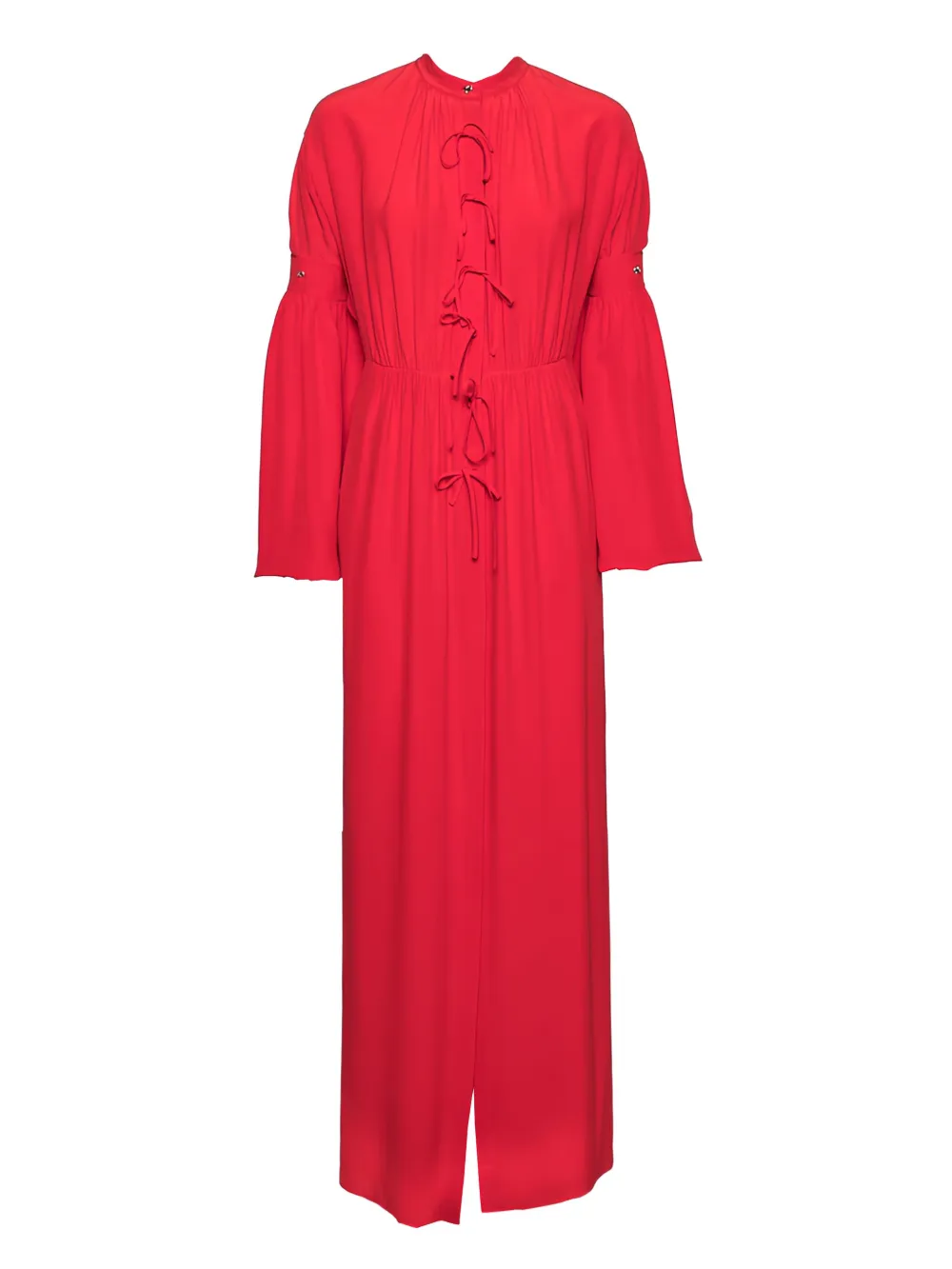 2024 tie-detail silk maxi dress