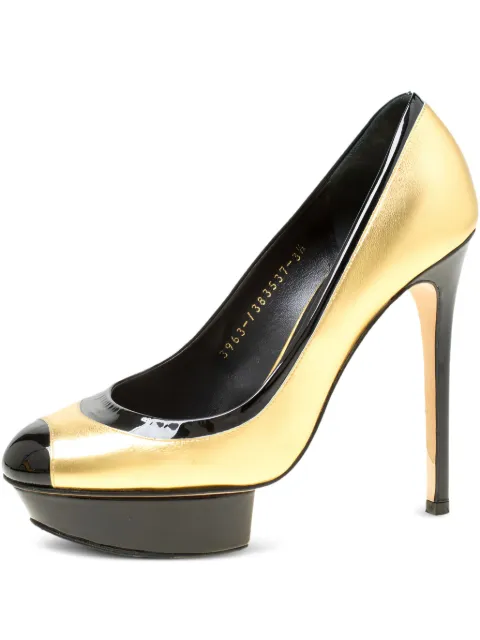 Gina 125mm leather heeled pumps