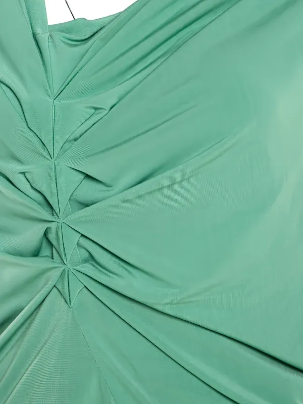 escada green dress Escada Green Viscose Long Sleeve Midi Dress