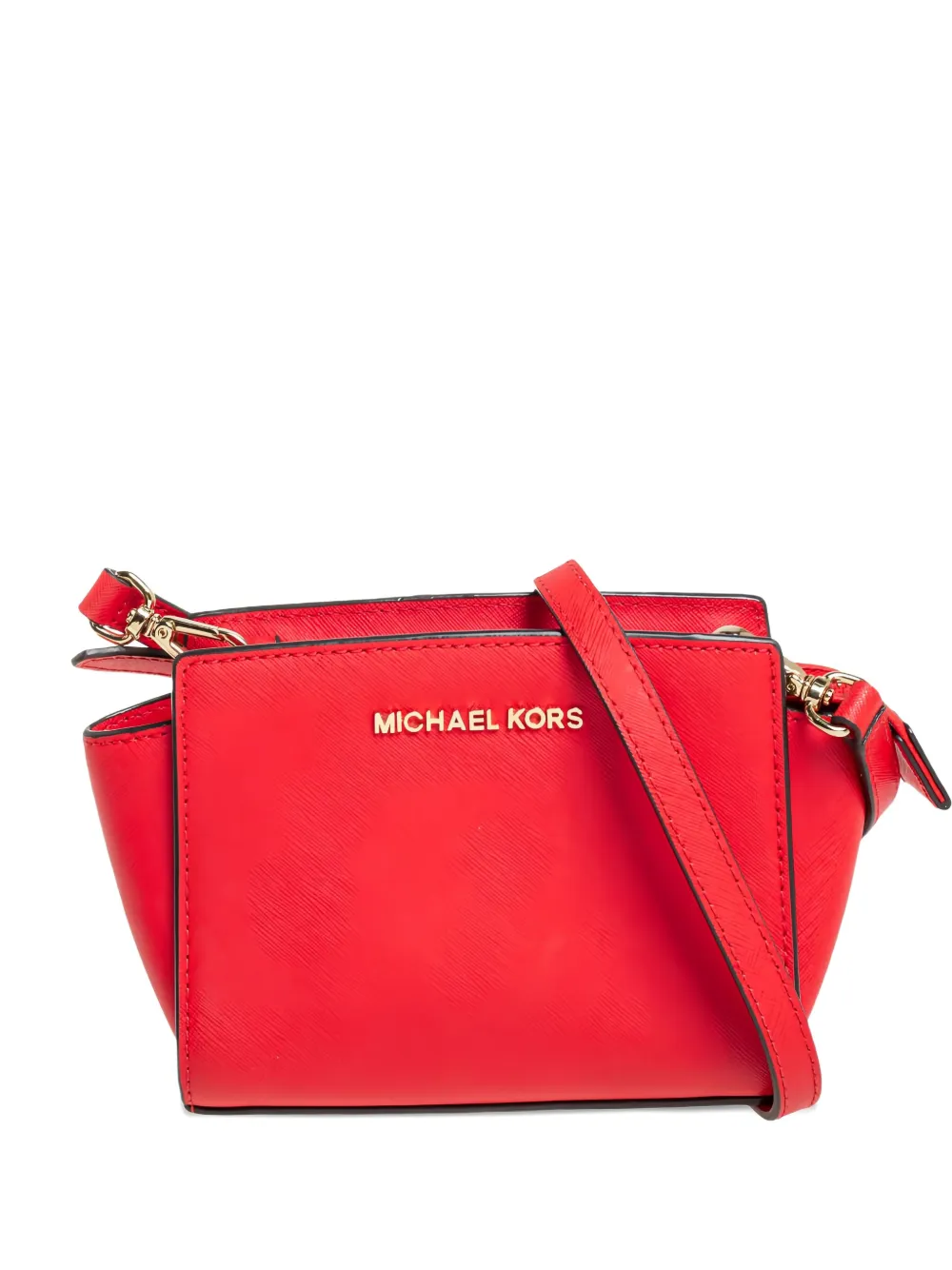 Michael Kors Vintage 2024 プレオウンド セルマ レザーショルダーバッグ - レッド Michael Kors Vintage 2024 プレオウンド セルマ レザーショルダーバッグ - レッド