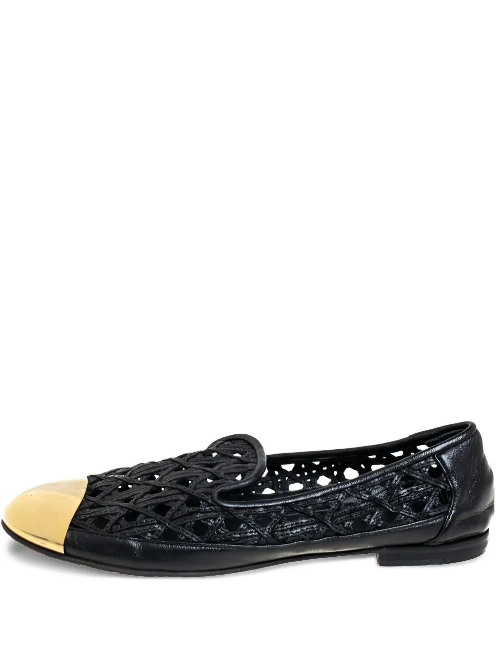 Giuseppe Zanotti Vintage オープンウィーブ ローファー - ブラック Giuseppe Zanotti Vintage オープンウィーブ ローファー - ブラック
