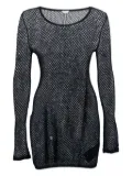 Saint Laurent Pre-Owned mesh knit mini dress - Black