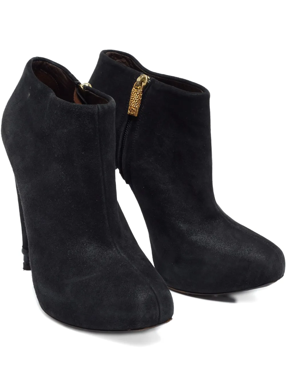 Roberto Cavalli Vintage sculptural-heel suede boots - Nero
