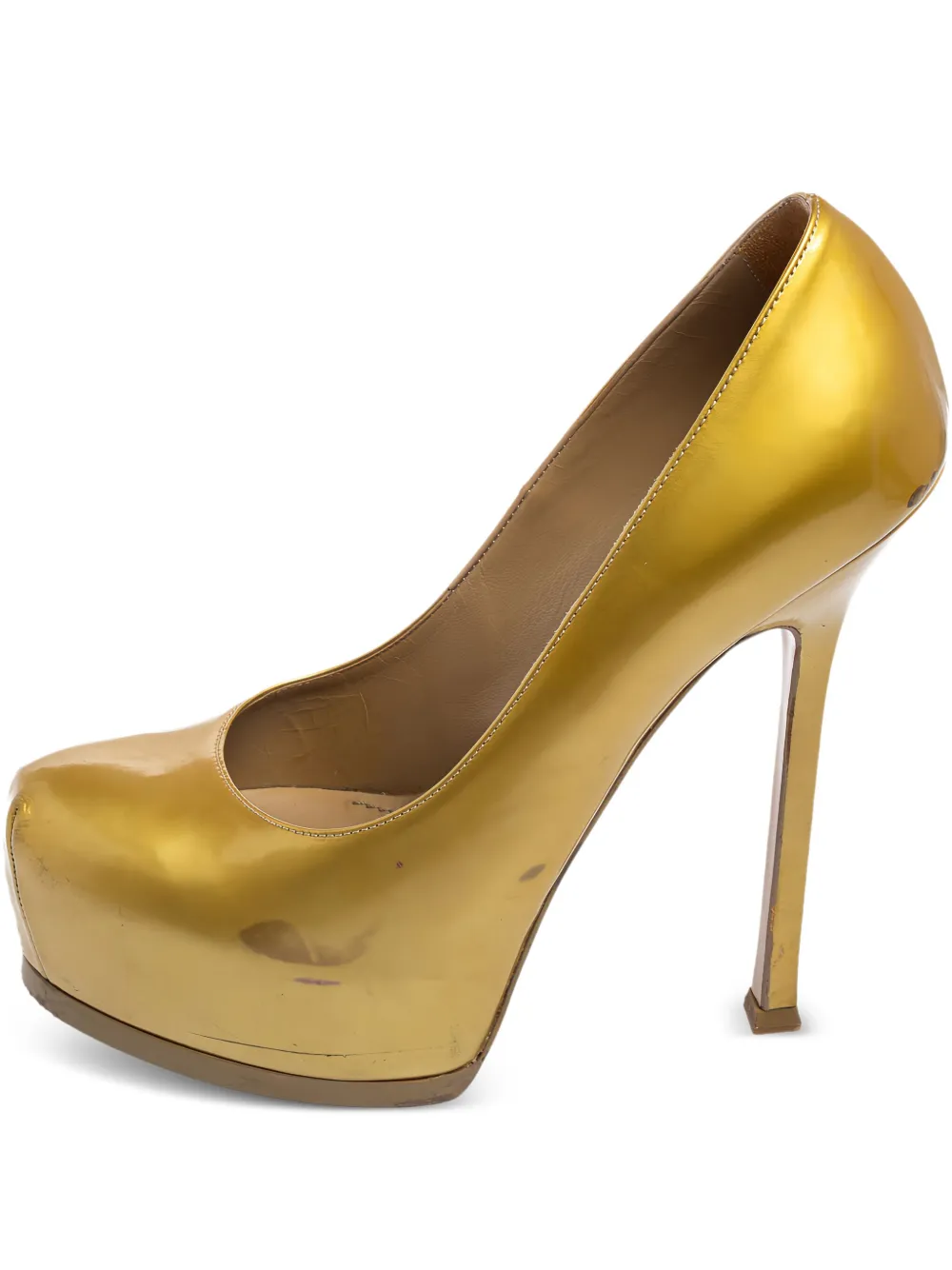 140mm Tribute metallic platform stiletto pumps