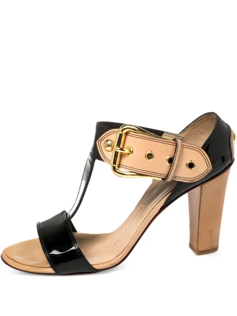 Giuseppe Zanotti Vintage Sandali in pelle verniciata con tacco largo 90mm