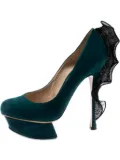 Nicholas Kirkwood 140mm platform ruffle-trim pumps - Blue