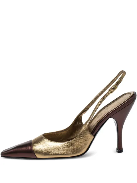 Casadei Vintage 100mm leather slingback pumps