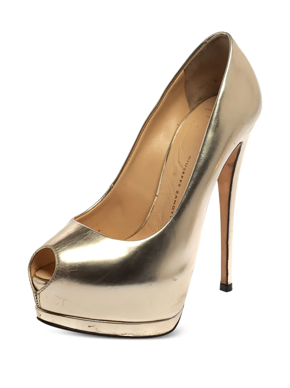 Giuseppe Zanotti Pumps met plateauzool en open neus - Goud