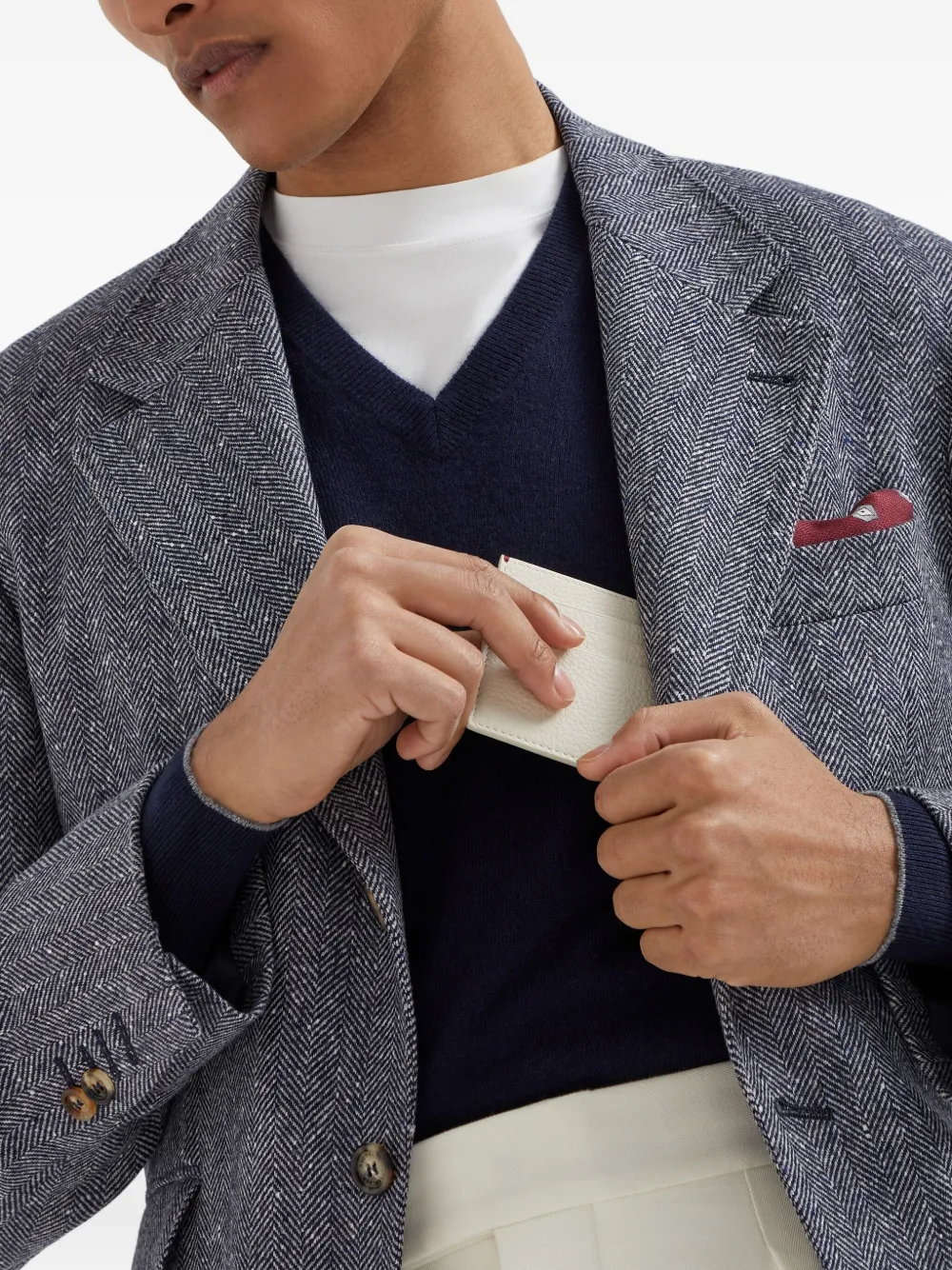 Brunello Cucinelli Pasjeshouder met logo-reliëf Wit