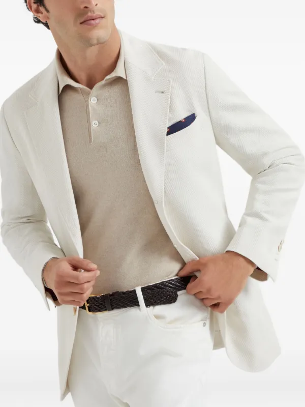 美品「BRUNELLO CUCINELLI」最高級コットン ポロ イタリア製　L BRUNELLO CUCINELLI コットンピケ ポロシャツ スパンコール付き | THE