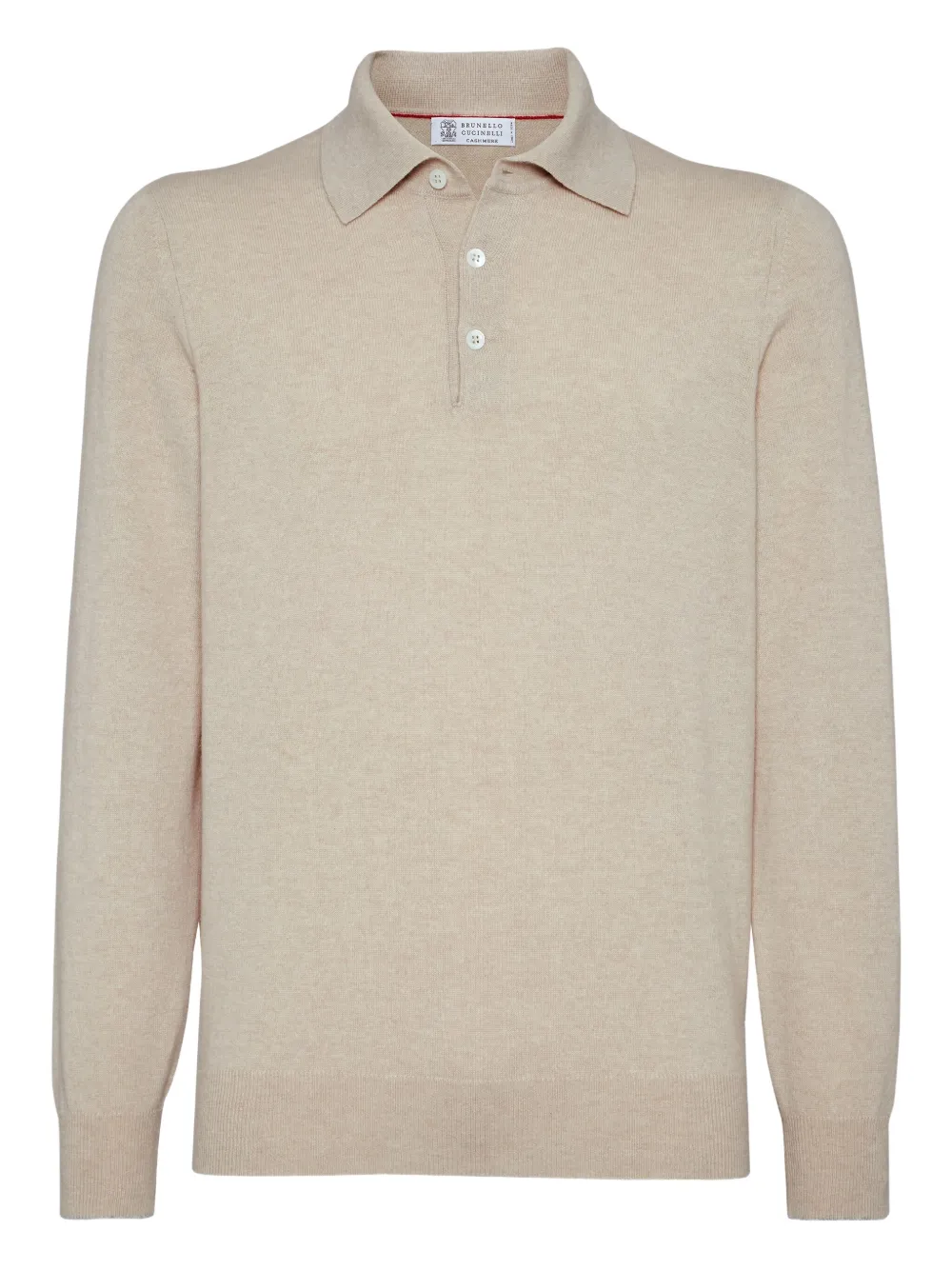 Brunello Cucinelli Poloshirt met lange mouwen Beige