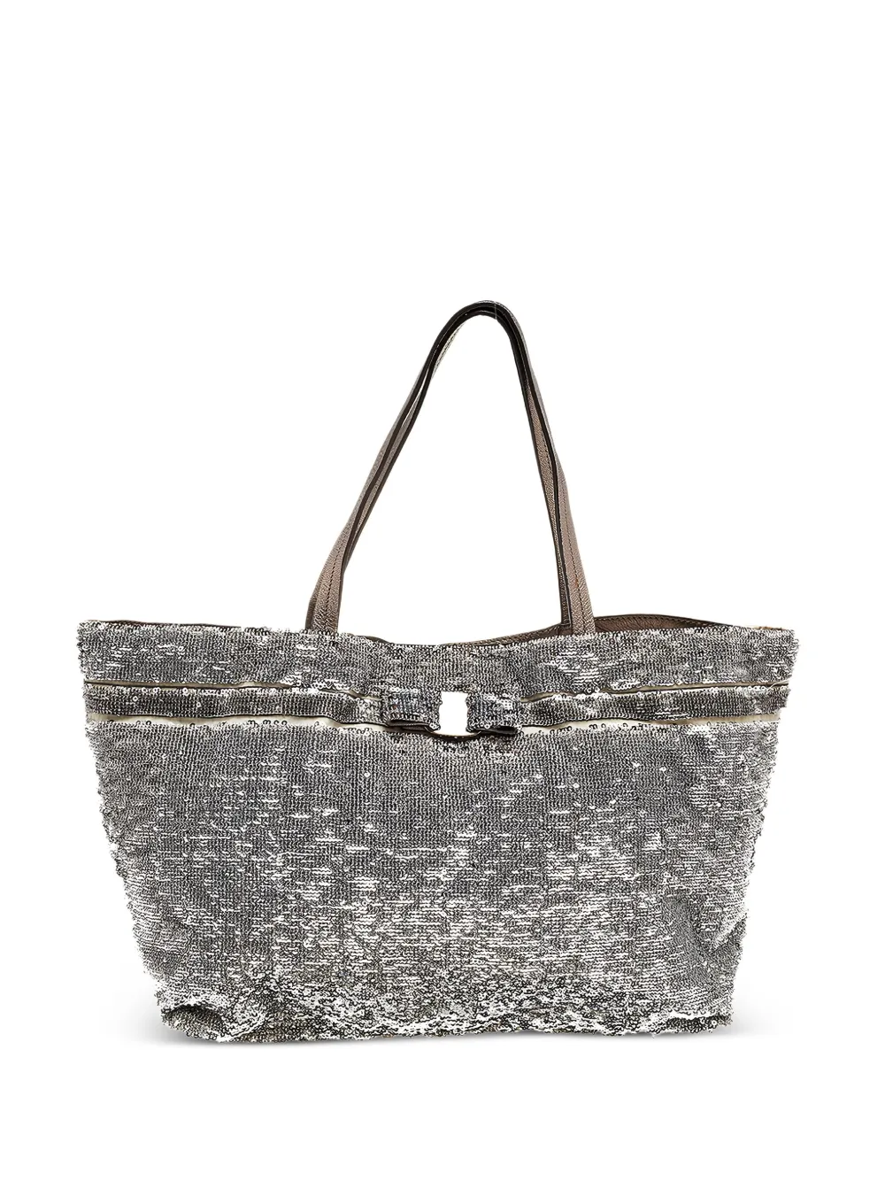 Ferragamo Pre-Owned sequin-embellished tote bag | Silver | Image 1
