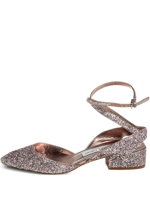 Jimmy Choo Pre-Owned 35mm glitter pointed-toe sandals