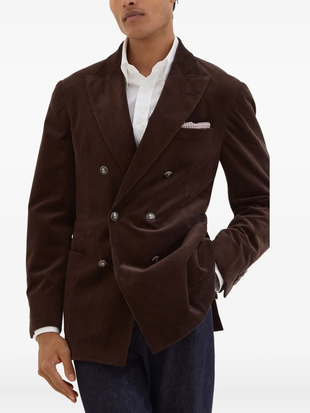 Brunello Cucinelli Ribfluwen blazer Bruin