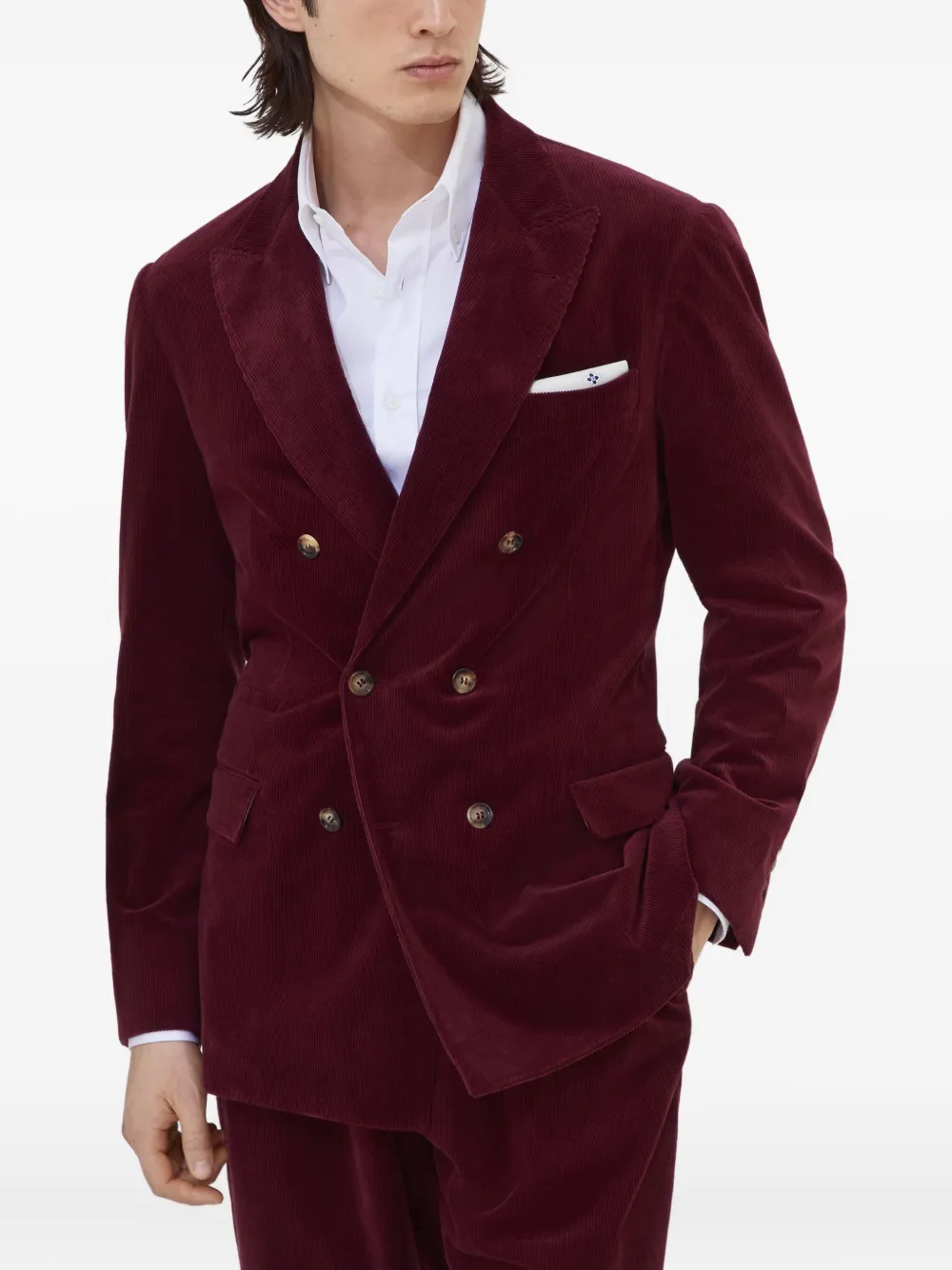 Brunello Cucinelli Ribfluwen blazer Rood